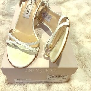 Jimmy Choo kit leather white shoes